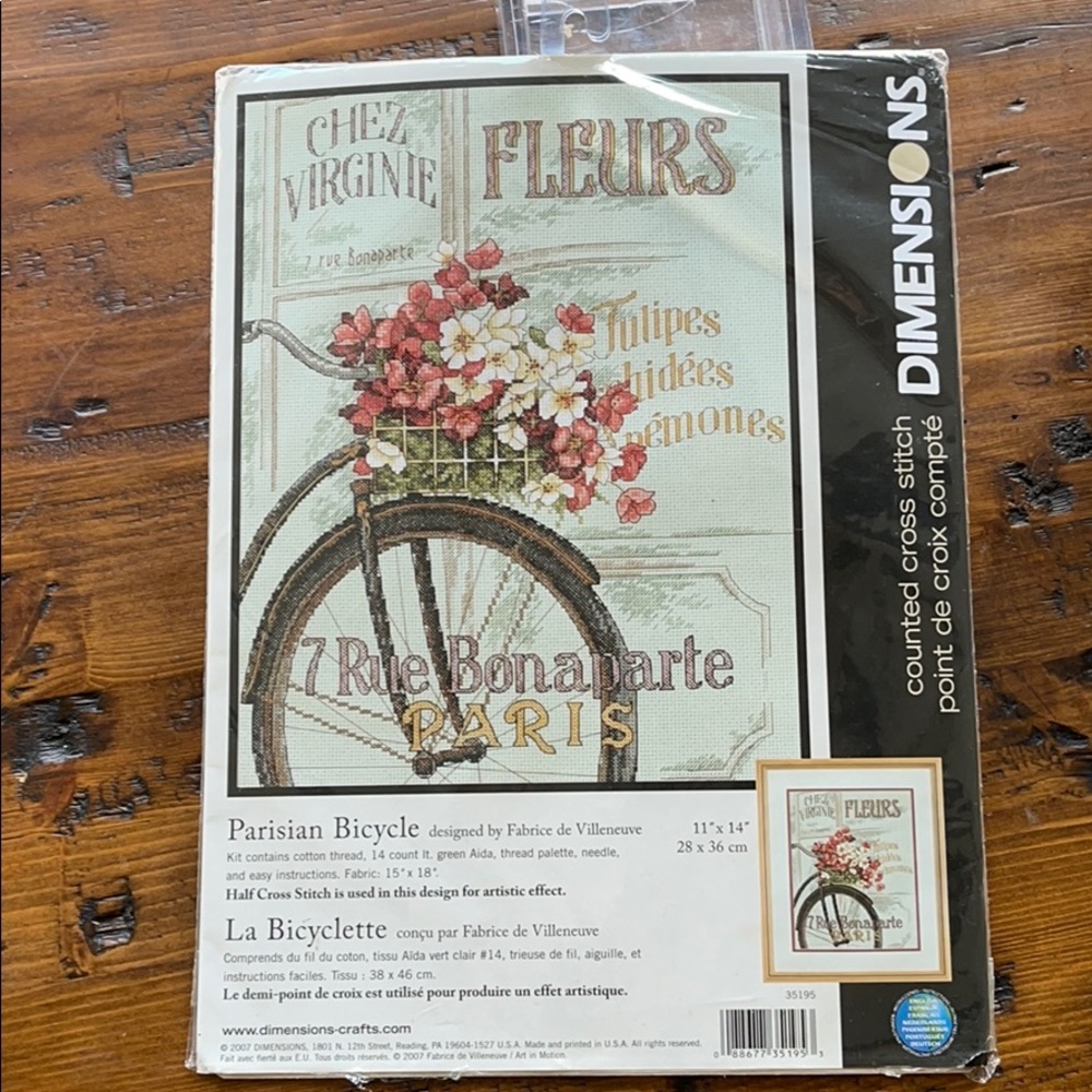 Dimensions Parisian Bicycle Cross Stitch Kit